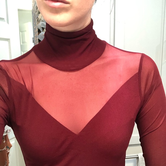 MESH RED TURTLE NECK | END OF SUNMER SALE - Picture 5 of 6